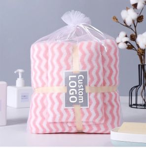 2in1 Set Towel Gift Microfiber Hand towel Face Towel Bath Towel Super Soft Comfortable Coral