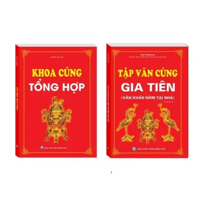 Sách - Combo 2 cuốn Khoa cúng tổng hợp + Tập văn cúng gia tiên (Văn khấn nôm tại nhà)