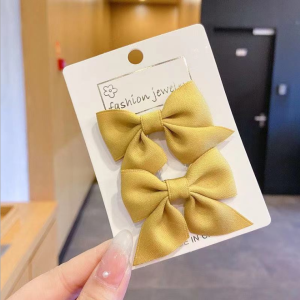 2 in 1 Set Korean Style Bow Cute Hair Clip For Kids Baby Hair Ribbon Fashion Hair Accessories