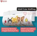 ART-032 Talang AC Reflektor AC Penutup Angin AC Talang penahan Angin AC Penghalang AC / hembusan Angin air Screen Cover Motif Gambar Lucu Windshield. 