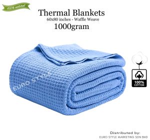 Luxury Waffle-Weave 100% Cotton Blanket 60x80 inches - Soft & Breathable for Home & Hospital