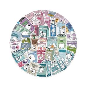 50ชิ้นการ์ตูนฮาโลวีนกันน้ำสติ๊กเกอร์กาวสติกเกอร์ลูกอมฟักทองผีเหมาะสำหรับเป็นของขวัญที่ทำแล็ปท็อป