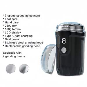 Electric Foot Callus Remover USB Rechargeable Digital Display 3-Speed Alloy Head Pedicure Tool for Dead Skin & Heels