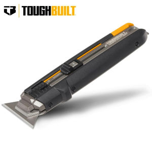 TOUGHBUILT TB-H4S5-01 Scraper Utility Knife - 2-in-1 Folding Box Cutter & Paint Scraper - Includes 5pc Universal Blades - Professional Multi-Tool