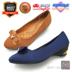 Disc 75% Sepatu wanita Elegan heels Wedges 3cm Import Model Casual Nyaman di pakai cocok untuk Kerja Kantor dan Hangout Santai juga Acara Kondangan Sent-139 Warna