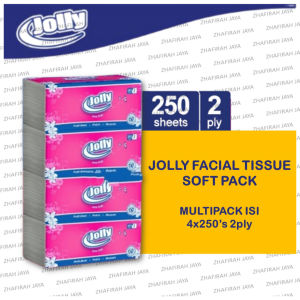 Tisu Wajah JOLLY 250 Sheet 2ply Paket 4 pcs - Tisu Wajah JOLLY 200 sheet Paket 5 pcs