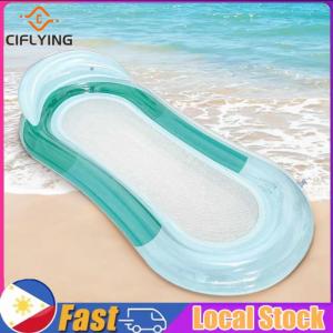 PVC Inflatable Water Float Bed Leak Proof Foldable Floating Mattress for Poolside Relaxation and Water Play
