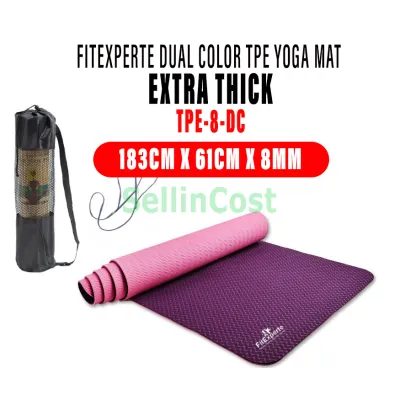CRAZY SALE SellinCost FEXPERT 80cm WIDE Premium Grade 6MM TPE Dual Color Yoga Mat Non-Slip Double Sided 183 X 80CM X 6MM Wide Carpet Mat Pilates Tikar Exercise Tikar Yoga Tebal TPE Mat Carpet Yoga Exercise TPE-6-DCW 高级6毫米TPE双色瑜伽垫