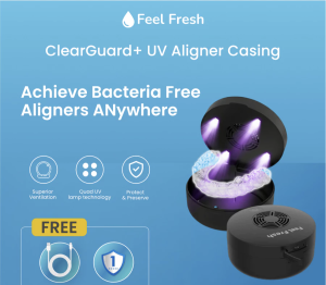UV Aligner Case - Feel Fresh ClearGuard Sterilizer Retainer Case Portable Braces Invisalign Storage Travel UV-C Sanitiser Denture Mouthguard Box Rechargeable Orthodontic Dental Cleaner Singapore
