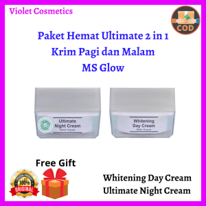 [PAKET 2 IN 1] Paket Ultimate MS Glow 2 in 1 / Ultimate Series MS Glow / Whitening Day Cream Ms Glow + Ultimate Night Cream Ms Glow / Krim Pagi dan Malam Ultimate Ms Glow