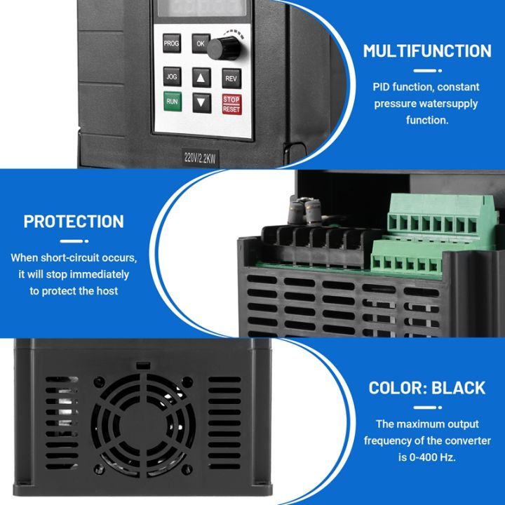 2.2KW 220V Variable Frequency Drive Inverter Single to 3 Phase CNC VFD ...