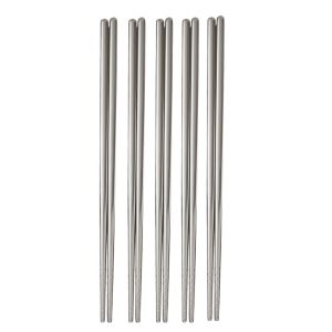 CHENJIE Stainless Steel Multicolor Handle Lightweight for Dinning for Home Hotel Square Metal Chopstick Tableware Kitchen Tool Chopsticks