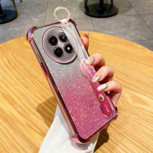 YBD Flash Pink Wristband Phone Case for Realme 13 Pro Plus Realme 12 12x Realme 13+ Realme C65 5G Luxury New Gradient Color