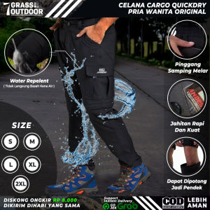 Celana Cargo Gunung Pria Wanita Outdoor Pant Panjang Dan Pendek Model Sambung Resleting Quickdry Cepat Kering Sepeda Hiking Mendaki Camping Terbaru Hitam Abu Abu Navy