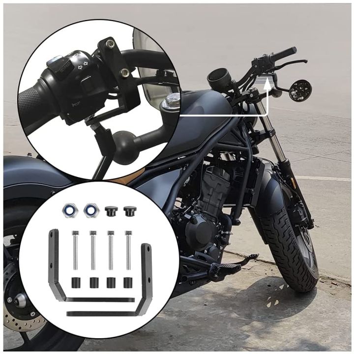 Supporto Moto Carbonio Supporto Specchietti Retrovisori Per Honda Rebel CMX300 CMX500 2017-2025 - Staffa Espansione Aftermarket Moto Rebel CMX - 3
