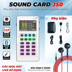 SoundCard J50 Công Nghệ Xử Lý Âm Thanh DSP Chip Giảm Tiếng Ồn Nhiều Chế Độ Tùy Chỉnh Thu Âm Hát Livestream Chơi Game Karaoke Online