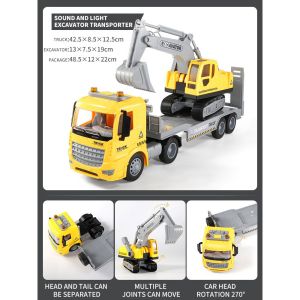 HIGHTUNE Crane Truck Toy Lorry Toys Lori Mainan Multifunctional Car Toys Truck Toys Construction Toy Vehicle with Sound