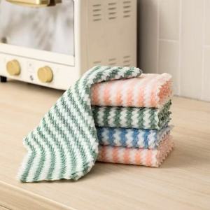 30x30cm Reusable Microfiber Kitchen Towel Thick Absorbent Cleaning Cloth for Oil Stains Dishes Countertop Sink Stove Bathroom Glass Furniture Household Cleaning Supplies