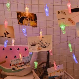 INS Christmas LED Photo Clip Light String Room Decoration Photo Battery/USB Powered Indoor Fairy String Lights for Pictures Bedroom Wall Patio Halloween Christmas Party Wedding Décor