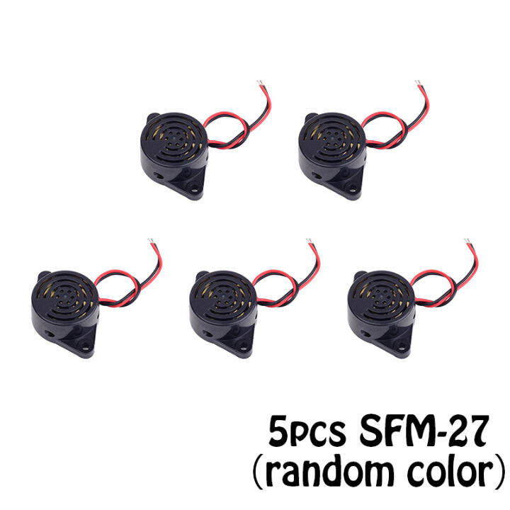 5ชิ้นสัญญาณเตือน SFM-27ออดไฟฟ้าเสียงสูงเดซิเบล3-24V 12 V 95DB บี๊บปลุก ...