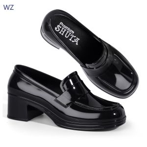 Shuta High Quality Fashion Bagong Makintab na Disenyo Itim na Sapatos ng Estudyante Wedge ng Opisina ng Babae