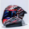 HELM MLA FULLFACE MIRIP TTC MOTIF HELM PAKET GANTENG VISOR IRIDIUM BLUE HELM MOTOR SNI ORIGINAL MLA. 