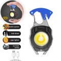 Keychain Flashlight，LED Power Strong Light Super Bright Portable Mini Multifunctional Rechargeable Durable for Outdoor Camping Survival Tool Bottle Opener Cigarette Lighter Keychain Emergency Lamp. 