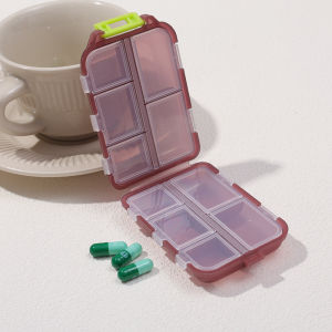 Travel Pill Storage Box Portable Pill Box 10 Compartments Pill Travel Box Medicine Storage Box Suitable for Wallet Travel Pill Container