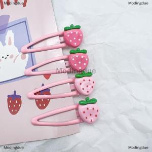 [COD] Modingdue 2 Pcs Cute Sweet Strawberry Hairpin Lovely Pink Hair Clips Girls Bangs Clips BB Snap Clip Hair Accessories