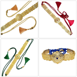 Adjustable Metal Waist Cincher With Hollows Pattern Bridal Evening Wear Embellishment