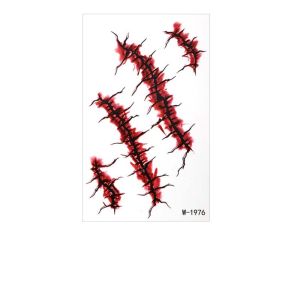 OOC Blood Vessels Tattoo Halloween Temporary Tattoo Sticker Waterproof Simulated Scar Body Art Decal Face/Whole Body Decoration Crack Mark Halloween Face Tattoo Halloween Day Party
