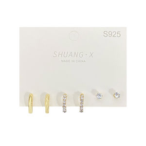 bo 1 bộ thời trang mới Vòng tròn kim loại thả bông tai nhỏ cho phụ nữ xu hướng mặt dây chuyền xuyên Bông tai Bộ đồ trang sức quà tặng