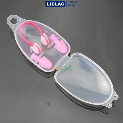 Bộ Nút Tai + Kẹp Mũi Bơi Lội Chống Thấm Nước Chất Liệu Silicon Êm Tai Kèm Hộp Đựng Tiện Lợi BTKM-3T90