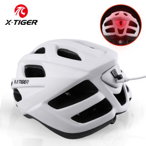 X-TIGER Cycling Helmet Man Women LED Light Helmet Road Mountain Bike Helmet Bicycle Helmet Rechargeable Brim Design Helmet2026