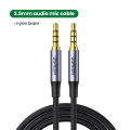 UGREEN 3.5mm Aux Cable 4 Pole TRRS 4-Conductor Auxiliary Male to Male Stereo Jack HiFi Support Microphone Function Audio Cable. 