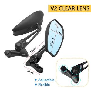 Motorcycle Side V1 V2 Mirror Anti-glare Blue Lens Eye Protection Lens Adjustable Rear View Motorcycle Mirror Universal