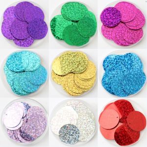 20mm Round Laser Sequins 30mm PVC Flat Hologram Sequins Paillettes DIY Sewing Sequins For Wedding Craft Cloth Material