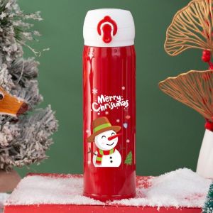 Costel 500ml Christmas insulated cup stainless steel with lid vacuum water bottle high aesthetic value insulated cup Christmas decoration new year gift portable water cup