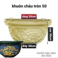 khuôn đúc chậu cảnh tròn 50 (hoa văn Cúc- Tùng -Đào) khuôn chậu ABS có lòng trong. 