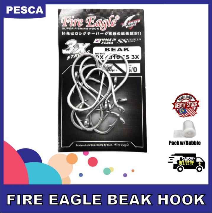 PESCA - FIRE EAGLE Beak Hook (DX 4310 SS 3X) Size 01 02 04 1/0 2/0 3/0 4/0  5/0 6/0 Fishing Hook Mata Kail Mata Umpan