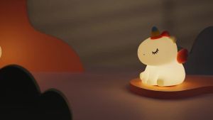 Cute Unicorn Silicone Night Light Rechargeable Bedside Patting Nightlight Atmosphere Lamp For Child Birthday Gift Room Decor