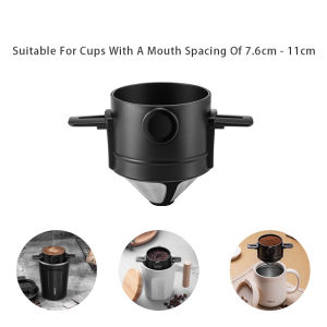 Vision ตัวกรองที่ดริปกาแฟทรงกรวยแบบนำกลับมาใช้ใหม่ได้เครื่องชงกาแฟยกเทแบบพกพาเครื่องทำกาแฟไม่มีกระดาษขนาดเล็กพับได้ใช้เดี่ยว1-2ถ้วยที่ดริปกาแฟถ้วยสำหรับการเดินทาง/ตั้งแคมป์-ทำความสะอาดง่าย