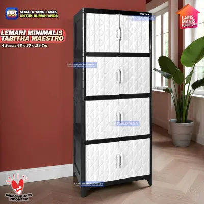 Lemari Pakaian Plastik Lemari Pintu Rak Serbaguna Maestro Tabitha Original Lemari Minimalis Modern