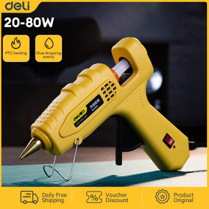 Deli Glue Gun 80W Industrial Hot Melt Glue Gun Portable Hot Melt Gun With Stand Diy Tools Stationery