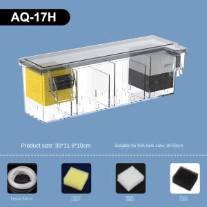 PICKIT Wall Mounted Fish Tank Built-in Silent Circulating Water Purifier Durable Circulating Waterfall Filter Box for Home
