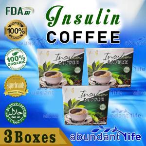 3 Box Insulin Coffee 100% Natural 10 sachet perbox BEST SELLER 100% authentic sold by Abundant Life