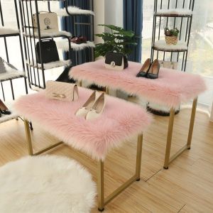 Karpet bulu White Plush Carpet Super Soft Fluffy Fur Carpet Anti Slip Floor Mat Area Rugs for Bedroom Living Room Dressing Table Shoe Rack Decor