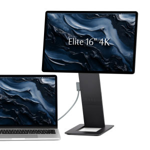 SOTSU FlipAction Elite 16" 4K Portable Monitor DCI-P3 450 Nits CNC Metal Foldable Stand Height Adjustable Pivoting Dual Screen External Display USB-C Mini HDMI for Macbook Laptop PC