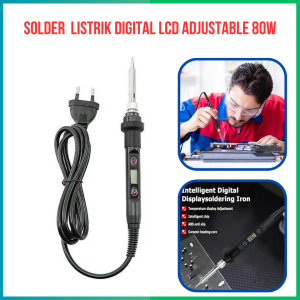 PAKET LENGKAP Solder listrik Iron Adjustable Temperature 60W with 5 Tips mata solder multifungsi