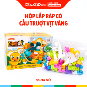 Hộp lắp ráp có cầu trượt vịt vàng 98 chi tiết 899-11 PeeKaPaw Toys